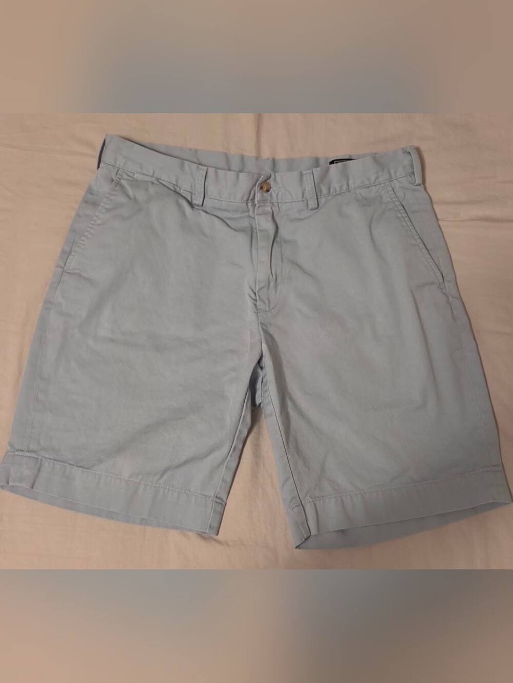 Polo by Ralph Lauren Light Blue Flat-Front Chino Shorts Mens 34